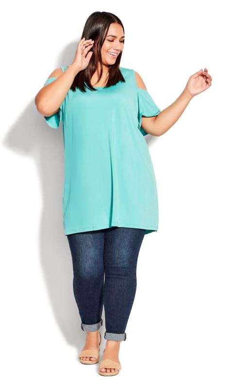 Evans Green Claire Cold Shoulder Tunic 2