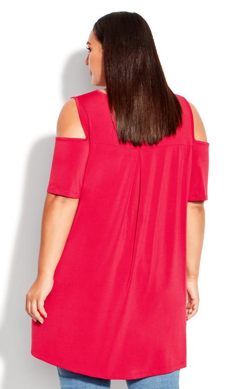 Evans Red Claire Cold Shoulder Tunic 3