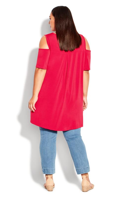 Evans Red Claire Cold Shoulder Tunic 4