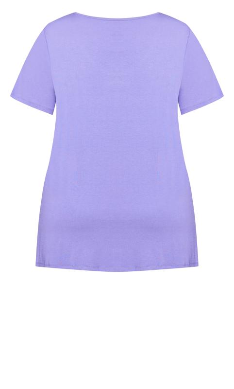 Evans Purple Tie Hem Detail T-Shirt 6