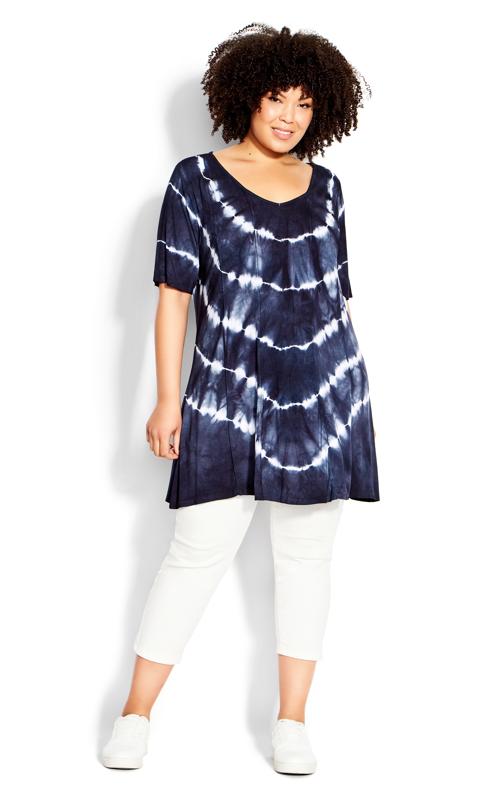 Avenue Blue Swing Panel Tie Dye Tunic 1