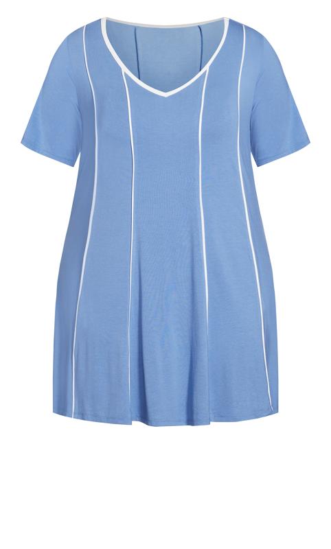 Evans Blue & White Piped Longline Tunic 5