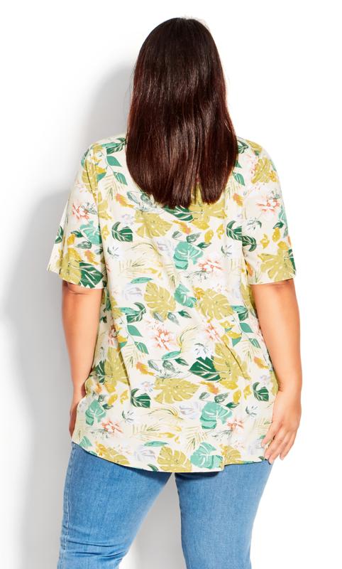 Evans Ivory Floral Print Pleat Front T-Shirt 3