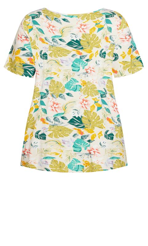 Evans Ivory Floral Print Pleat Front T-Shirt 6