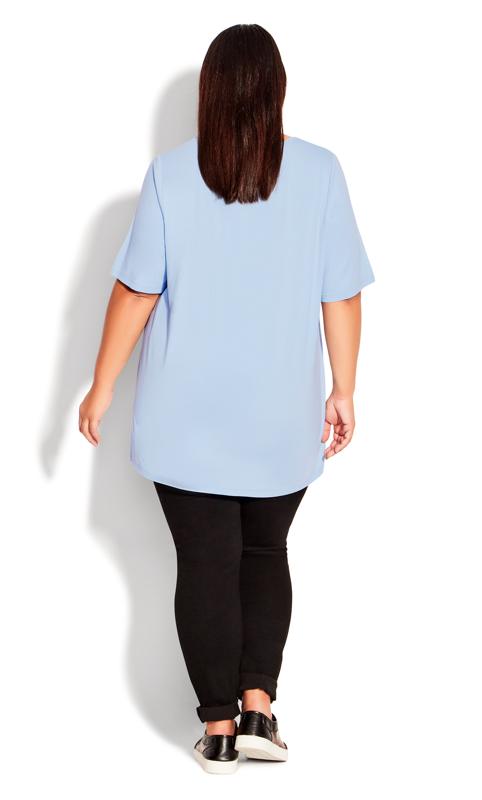 Evans Blue Knit Pleated Top 4