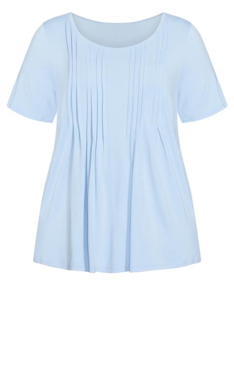 Evans Blue Knit Pleated Top 5