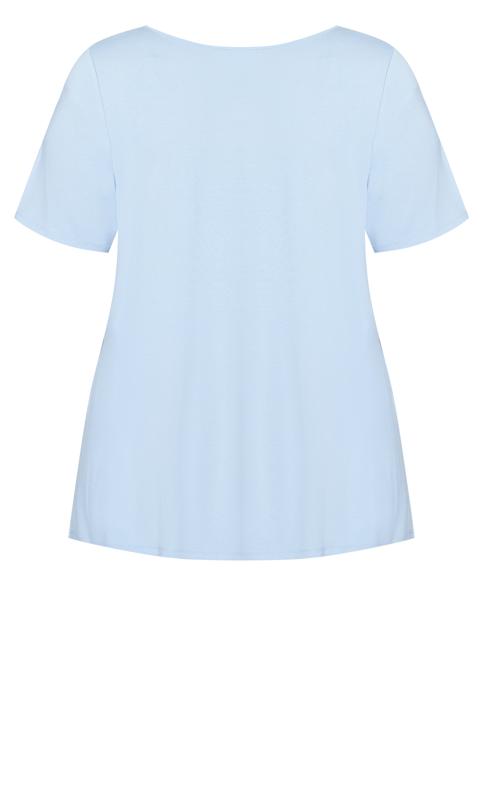 Evans Blue Knit Pleated Top 6