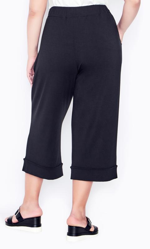 Evans Black Cropped Wide Leg Trousers 4