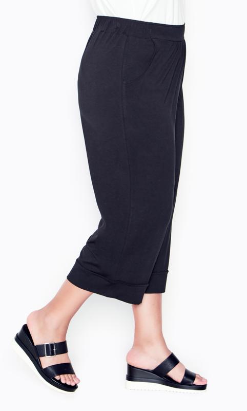 Evans Black Cropped Wide Leg Trousers 5