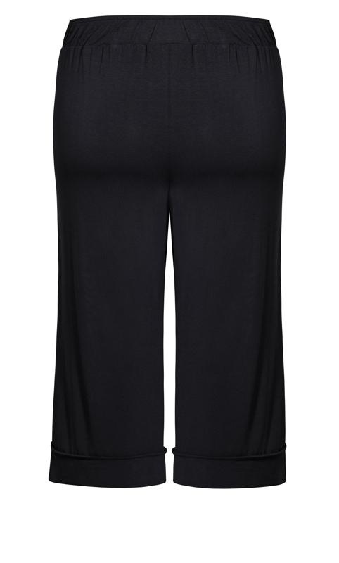 Evans Black Cropped Wide Leg Trousers 7