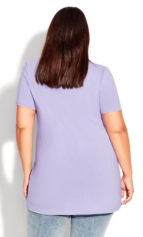 Evans Lilac Purple Longline T-Shirt 5