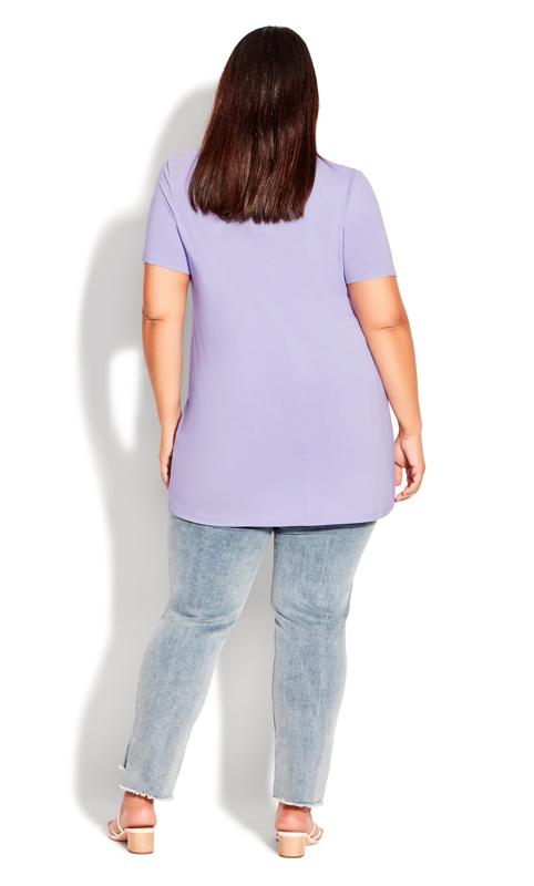 Evans Lilac Purple Longline T-Shirt 6