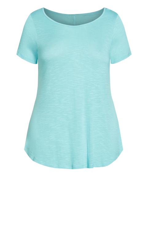Evans Light Blue Short Sleeve T-Shirt | Evans 5