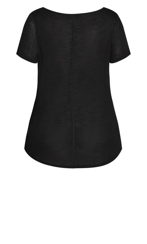 Evans Black Short Sleeve T-Shirt | Evans 6