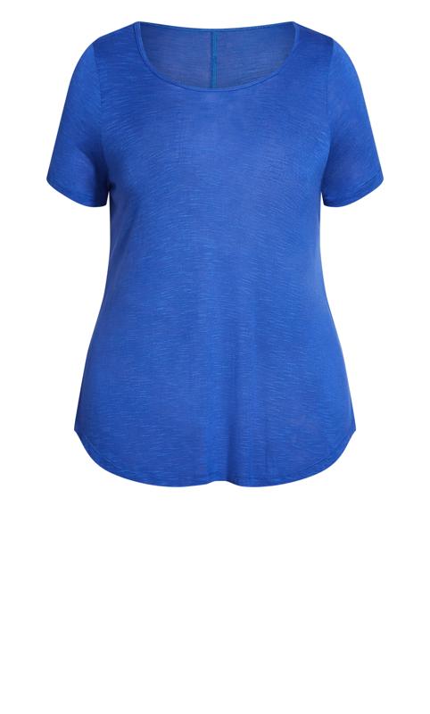 Cobalt Blue Slub Short Sleeve T-Shirt 4