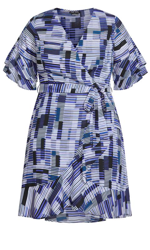 Evans Blue Geometric Print Wrap Dress 4
