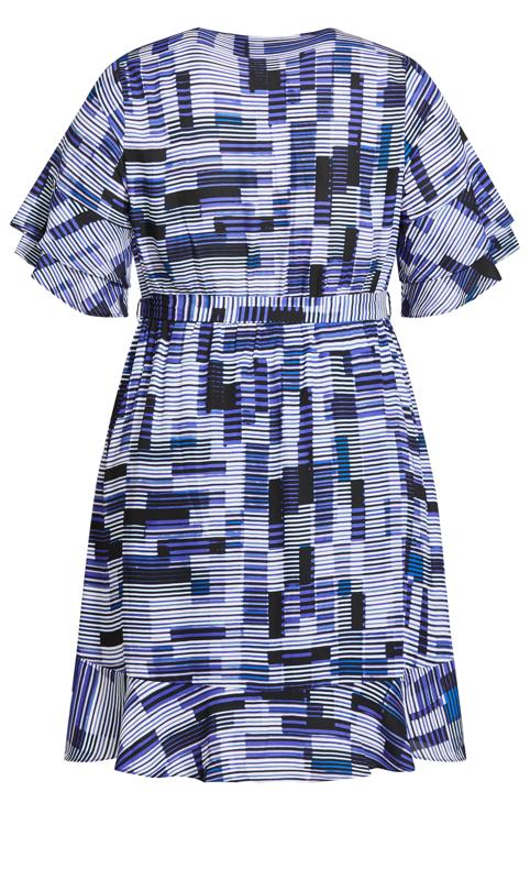 Evans Blue Geometric Print Wrap Dress 5