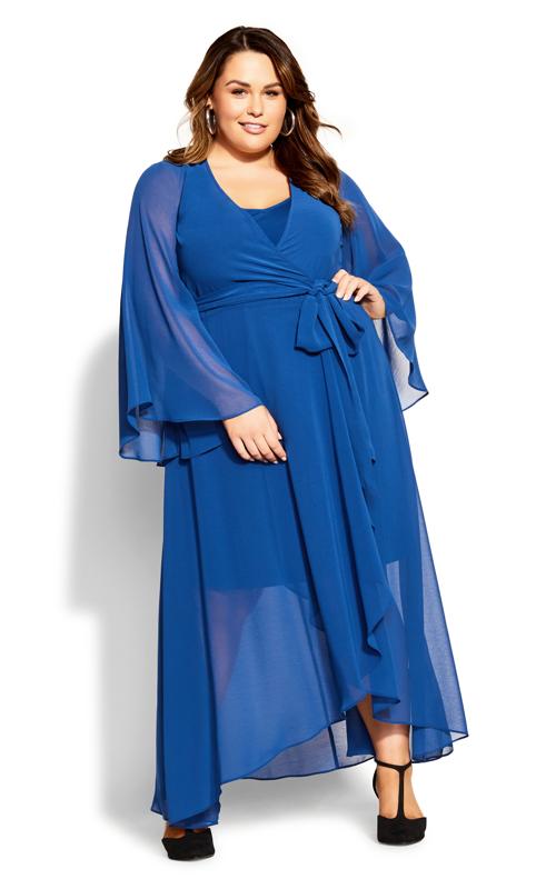 Evans Blue Wrap Maxi Dress 1