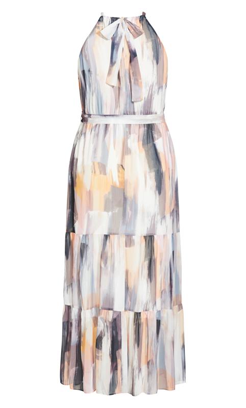 Evans Grey Halter Love Print Maxi Dress 5
