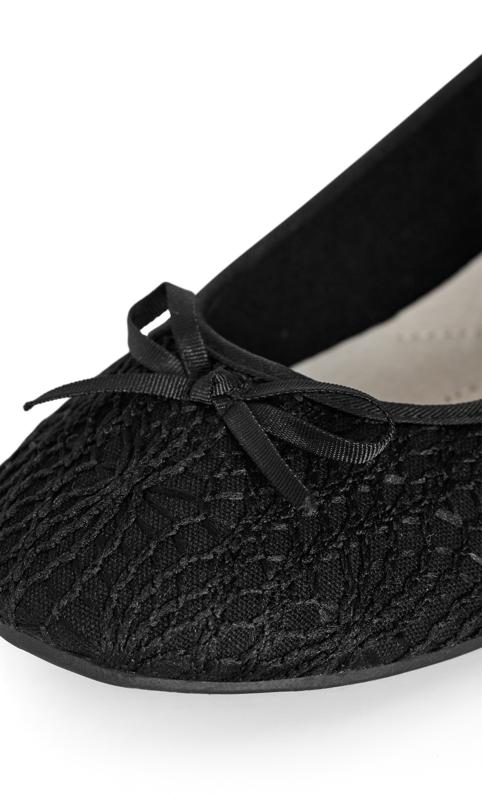 WIDE FIT Crochet Ballet Flat - black 6