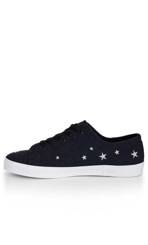 Gloria Black Extra Wide Fit Canvas Trainer 4