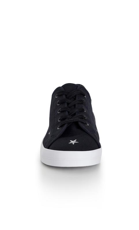 Gloria Black Extra Wide Fit Canvas Trainer 5