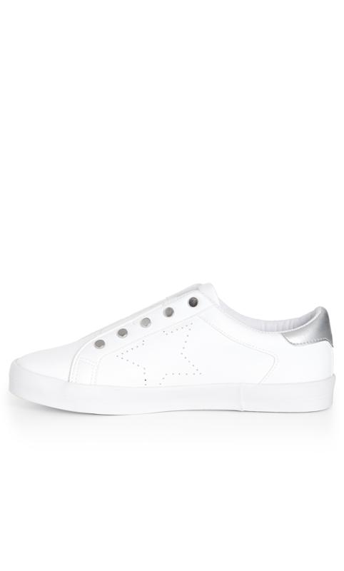 Extra Wide Fit Faith Star White Trainer 4