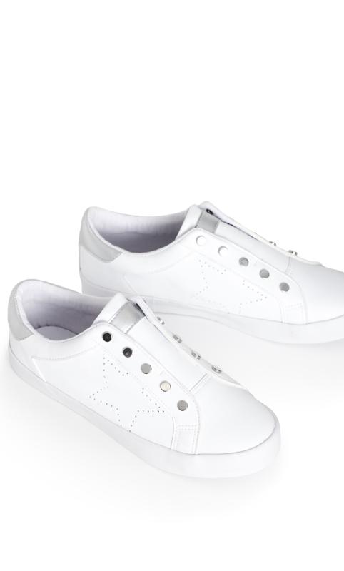 Extra Wide Fit Faith Star White Trainer 6