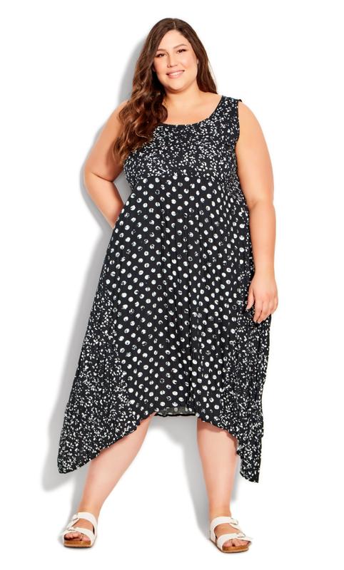 Kaylee Navy Spotted Crush Dress 1