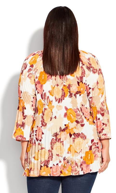 Fairview Pleated Orange Floral Top  3