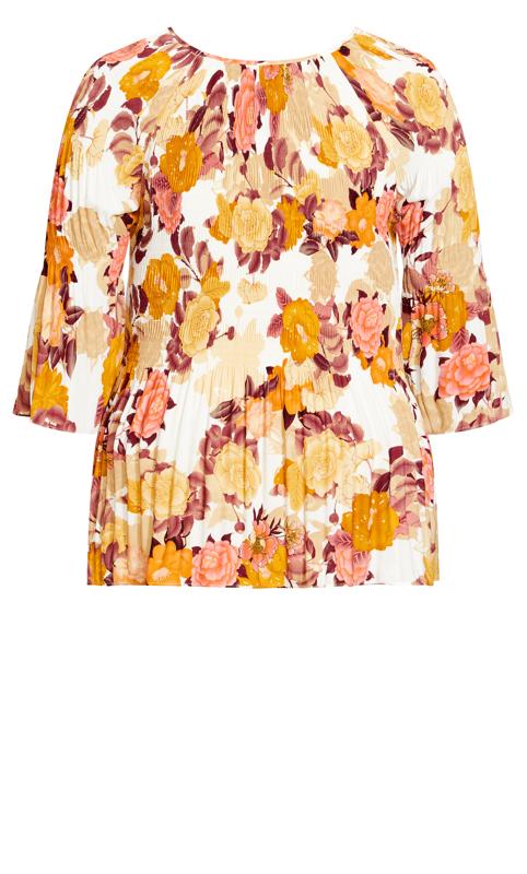 Fairview Pleated Orange Floral Top  6