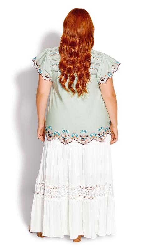 Evans Green Scallop Hem Embroidered Top 4