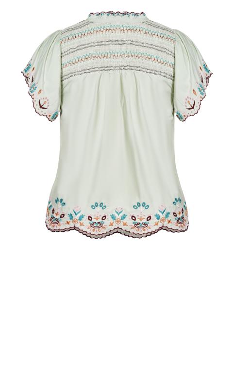 Evans Green Scallop Hem Embroidered Top 6