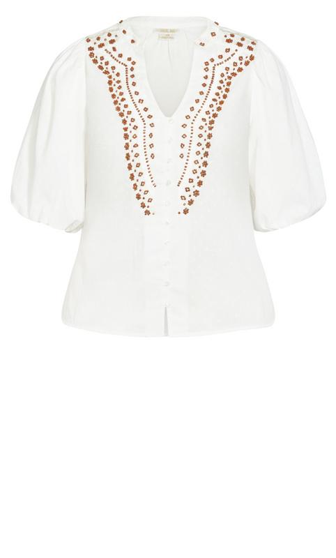 Evans Ivory Vacation Embroidered Top 5