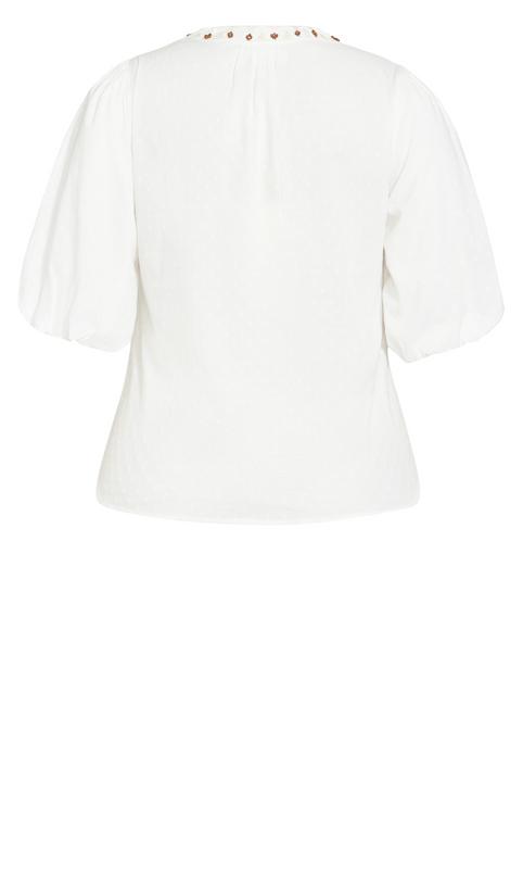 Evans Ivory Vacation Embroidered Top 6