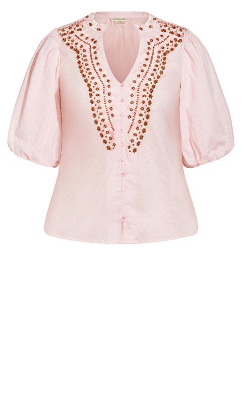 Evans Pink Vacation Embroidered Top 5