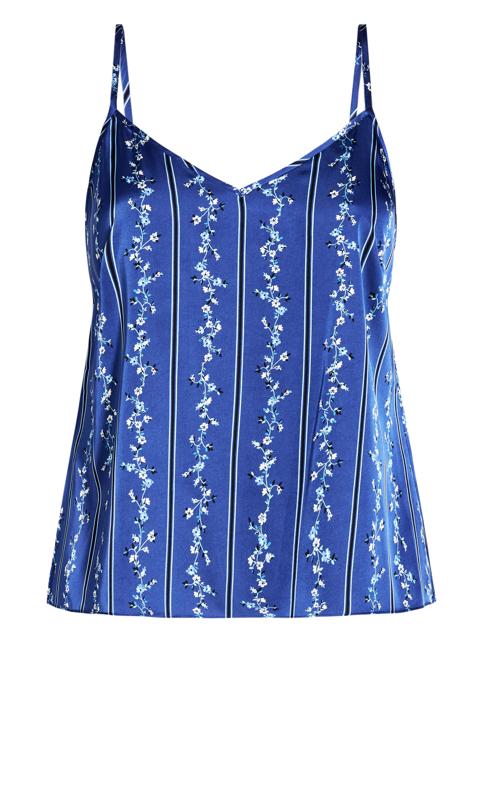 Evans Blue Floral Stripe Pyjama Short Set 4