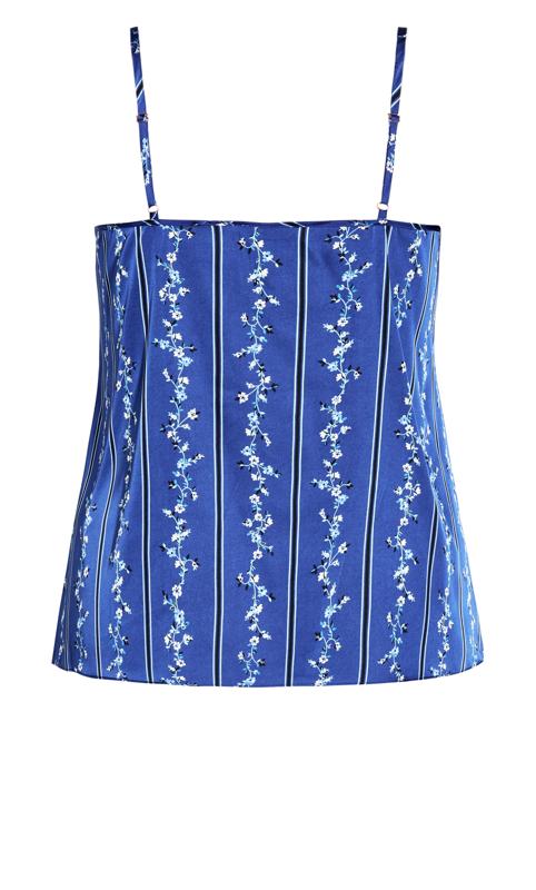 Evans Blue Floral Stripe Pyjama Short Set 5