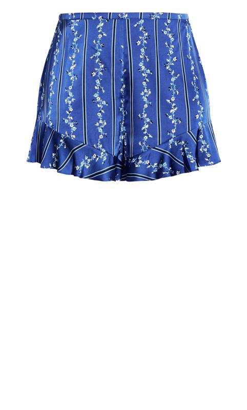 Evans Blue Floral Stripe Pyjama Short Set 6