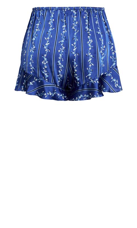 Evans Blue Floral Stripe Pyjama Short Set 7