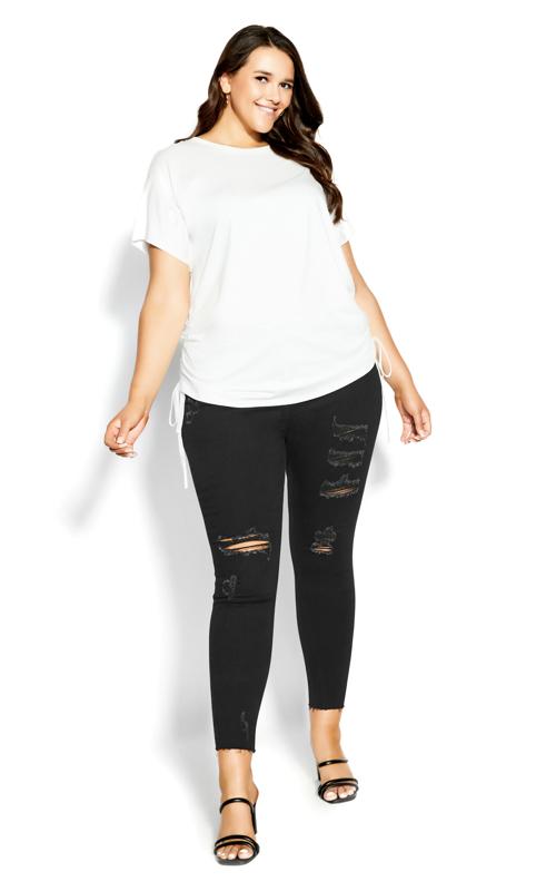 Plus Size  City Chic Ivory White Essential T-Shirt