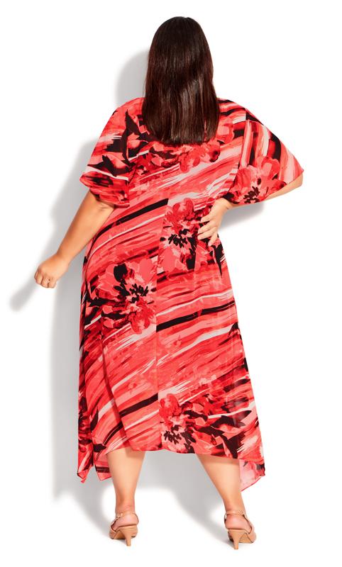Evans Red Abstract Floral Maxi Dress 2