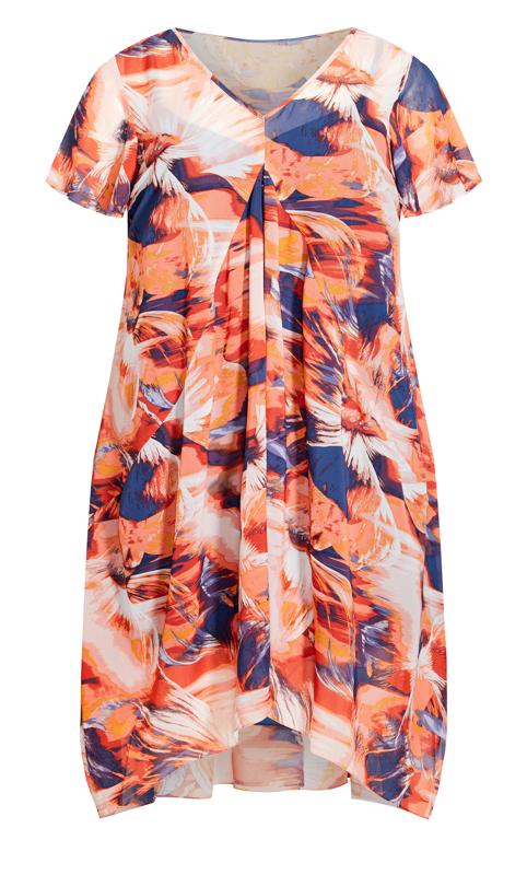 Evans Blue & Orange Abstract Floral Maxi Dress 3