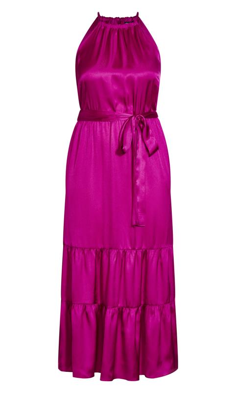 Evans Purple Satin Halterneck Maxi Dress 4