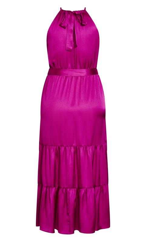 Evans Purple Satin Halterneck Maxi Dress 5