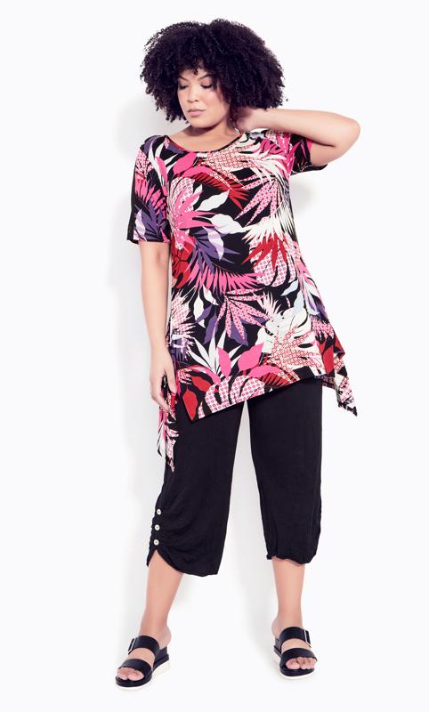 Ayla Pink Print Mesh Sleeve Tunic 1