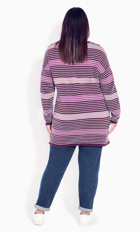 Evans Purple Stripe Long Sleeve Top 4