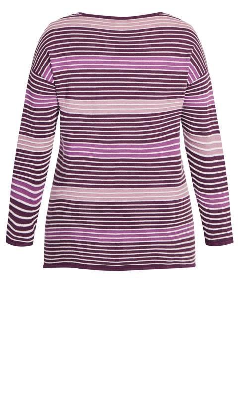Evans Purple Stripe Long Sleeve Top 6