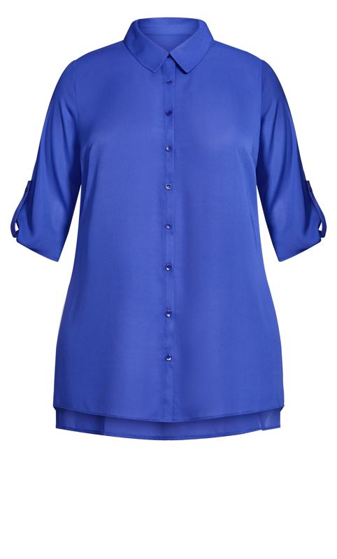 Evans Blue Button Through Longline Shirt 5