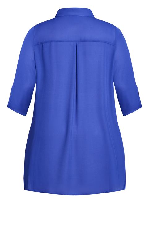 Evans Blue Button Through Longline Shirt 6